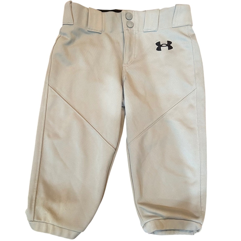 Under Armour Baseball Pants Kids Grey Athletic Sportswear 1375659 Size YSM